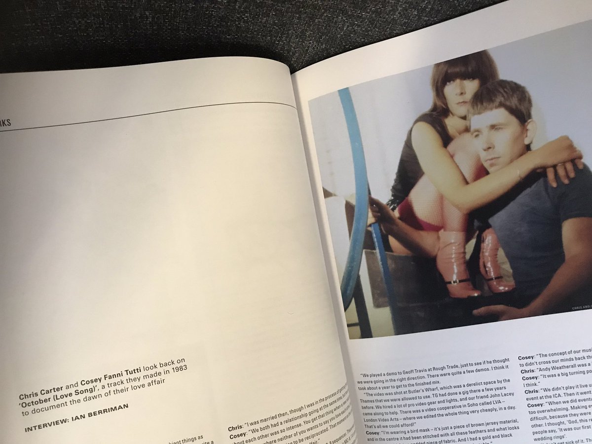 Ian Berriman (@ianberriman) on Twitter photo As an admirer of their work for 30 years, it was a real bucket-list tick to speak to <a href="/ChrisAndCosey/">แแผแIแ & แOแEY</a> about the making of โOctober (Love Song)โ for the new issue of <a href="/ElectronicMagUK/">Electronic Sound</a> - in shops now. As an admirer of their work for 30 years, it was a real bucket-list tick to speak to <a href="/ChrisAndCosey/">แแผแIแ & แOแEY</a> about the making of โOctober (Love Song)โ for the new issue of <a href="/ElectronicMagUK/">Electronic Sound</a> - in shops now.