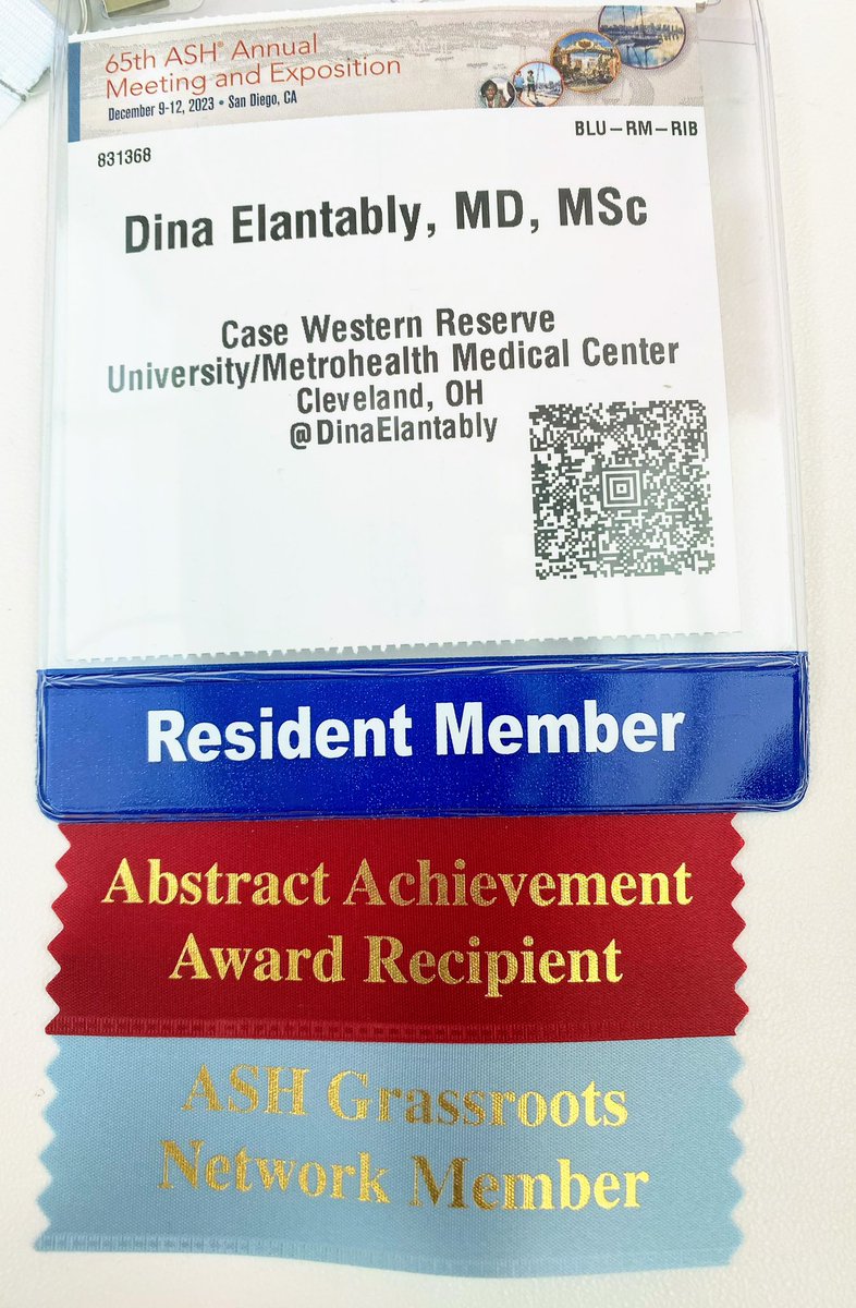 Dina Elantably, MD, MS (@dinaelantably) on Twitter photo Very grateful to represent <a href="/MHMedRes/">MetroHealth/CWRU IM Residency</a> at #ASH23 and win the๐
ASH Abstract Achievement Award for our project on TTP predictive models <a href="/ASH_hematology/">ASH</a> . A special thanks to <a href="/MatthewKurianMD/">Matthew Kurian, MD</a> for his exceptional mentorship and to all my other mentors! <a href="/CWRUSOM/">CWRU School of Medicine</a> Very grateful to represent <a href="/MHMedRes/">MetroHealth/CWRU IM Residency</a> at #ASH23 and win the๐
ASH Abstract Achievement Award for our project on TTP predictive models <a href="/ASH_hematology/">ASH</a> . A special thanks to <a href="/MatthewKurianMD/">Matthew Kurian, MD</a> for his exceptional mentorship and to all my other mentors! <a href="/CWRUSOM/">CWRU School of Medicine</a>