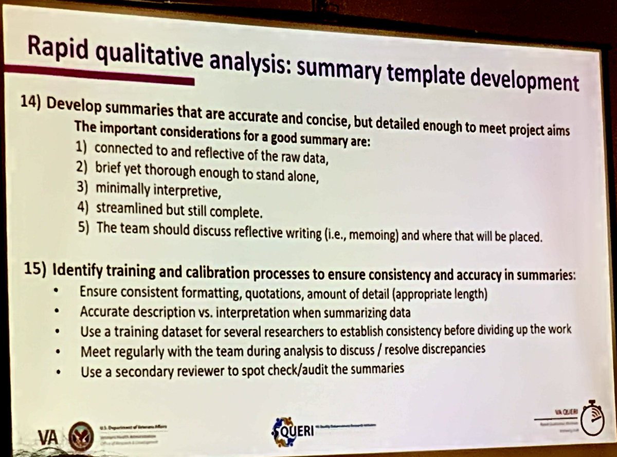 Pre-conference workshop about Rapid Qualitative Methods on 12-10-23 was fantastic!  Here’s a snapshot about rapid qualitative analysis-summary template development. #DIScience23