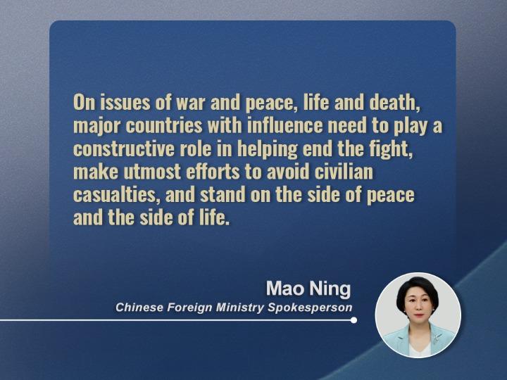 XHNews's tweet photo. A Chinese Foreign Ministry spokesperson has expressed the country's regret and disappointment at the U.S. veto of a recent resolution calling for an immediate humanitarian ceasefire in Gaza. https://t.co/CLpBhNN2hk https://t.co/GKHBAyOGg3