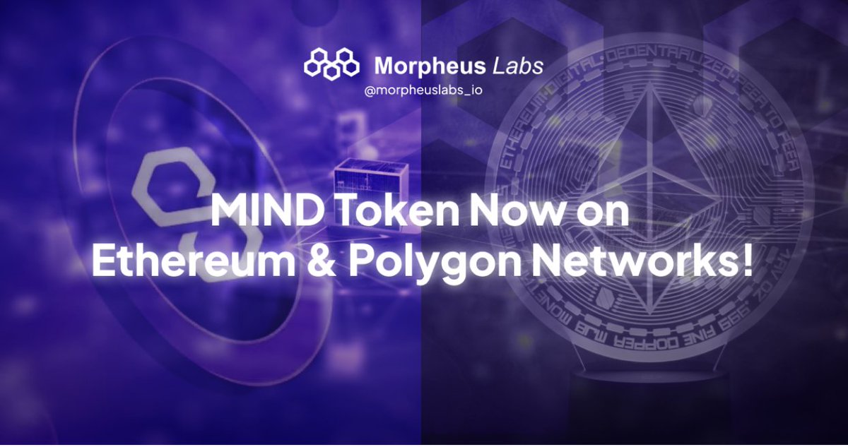 Exciting news! MIND Token Migration on Polygon Network Now Live. Access our Swap Portal: 🔗 foundation.morpheuslabs.io Key addresses for Polygon network migration: MIND Token: 0x280053C54006A624C26989CB8354Fa4cB86f14D1 Swap Contract: 0x21f6CFe1016D6564D0a3D844afd62766E876C5B0…