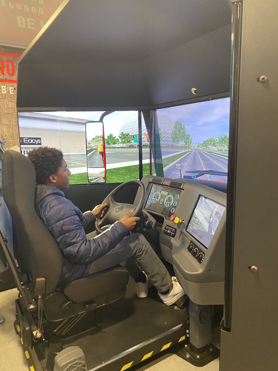 The @beprobeproudnc truck has arrived @CumberlandCoSch 8th grade students all over the district are learning about trade careers as they get to test out these different simulations. @cte_ccs