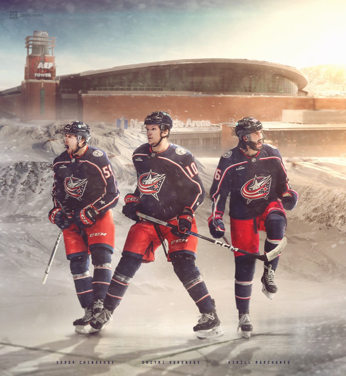 Poster design for @BlueJacketsNHL 'The Russian Trio'. Easily the most entertaining line to watch this season! #CBJ RT and LIKE if you can thanks!