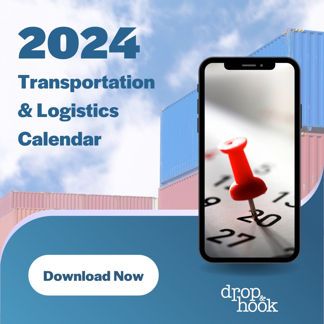 Our gift to you: drop &amp; hook's 2023 Transportation and Logistics Marketing Calendar packed with industry events, recognitions, holidays, and even award deadlines. 

Access our calendar here: bit.ly/40MI2oC