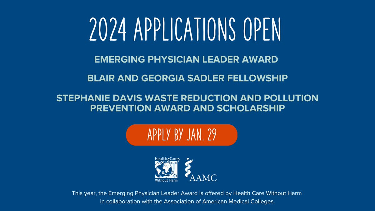 📢 Calling all med students, residents, fellows, and health care workers interested in climate-smart health care – don't miss these opportunities to attend #CleanMed2024 for free, receive grant funds, and get recognized. 🔗 Learn more and apply today ➡️ cleanmed.org/epl-award-and-…