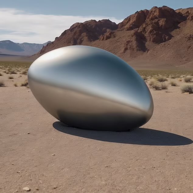 NEW: Metallic egg-shaped UFO the size of an SUV was kept at the highly-classified Air Force base in the 1980s, whistleblower claims, Daily Mail reports (Image below is a rendering)