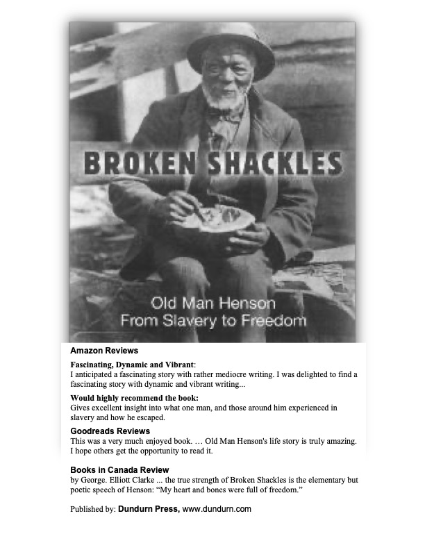 'Great preparations were made... for the return of the slaves for #Christmas week...' Read about Sam and Peggy Chance, their 10 children in #BrokenShackles @OHASSTA @ONEducation #Warof1812 #FugitiveSlaveAct #UpperCanada #ontarioteacher #ONHistory #OwenSound.  .