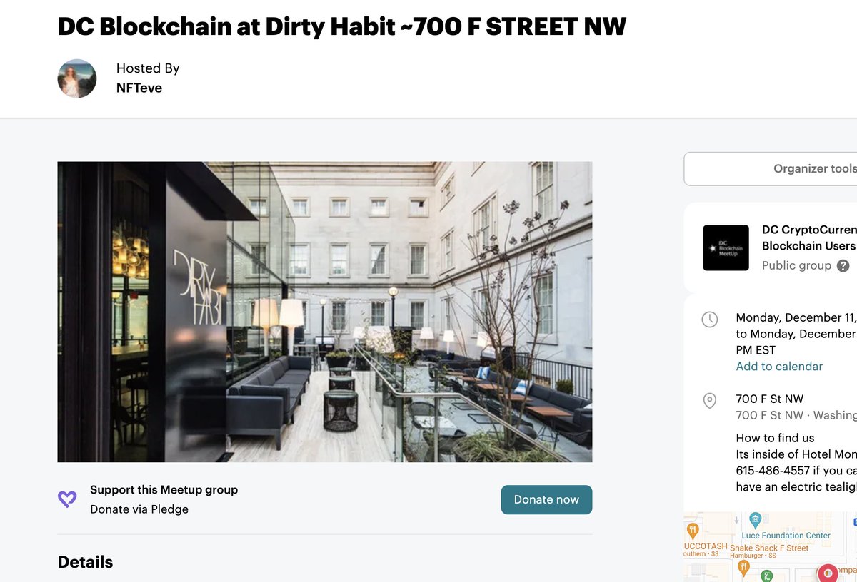 DC Blockchain Meetup meets  every  Monday throughout the holidays 

Join us tonight! meetup.com/bitcoindc/even…

#DCblockchain @Web3DC