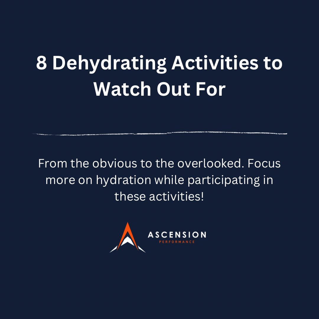 Unlocking the Secrets of Dehydration: Swipe left to explore 8 activities that can leave you parched.

Stay Hydrated and Ascend to your goals!

#hydrationtips #dehydration #fitnesstips #ascension #performancetraining #hydrationmatters #hydrationiskey #outdooractivities