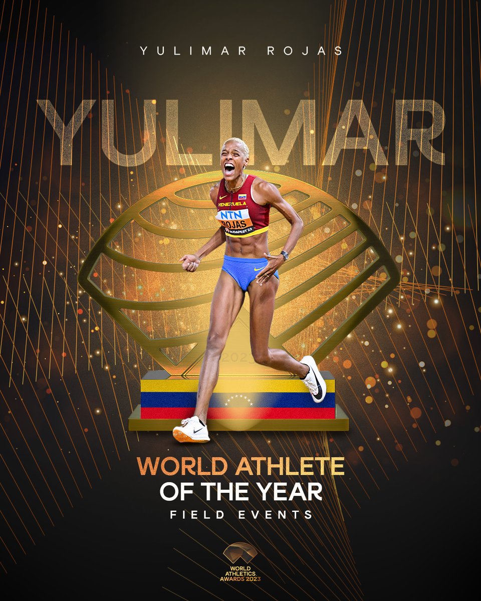 WorldAthletics's tweet image. World Athlete of the Year - Women’s Field 👑
Yulimar Rojas 🇻🇪 is your World Athlete of the Year for field events 👏
#AthleticsAwards
