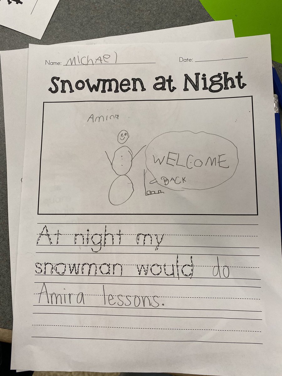 Laura Wurzbacher (@tcs_champslib) on Twitter photo Ks read What Snowmen Do At Night and then imagined what their own snowmen might be up to. This friend loves his Amira lessons so much, he had his snowman do some work, too! @_derrienTCS <a href="/MrsRothCS/">Monica Roth</a> <a href="/ChatsworthSch/">The Chatsworth School</a> <a href="/ffeldman_tcs/">Faith Feldman</a> Ks read What Snowmen Do At Night and then imagined what their own snowmen might be up to. This friend loves his Amira lessons so much, he had his snowman do some work, too! @_derrienTCS <a href="/MrsRothCS/">Monica Roth</a> <a href="/ChatsworthSch/">The Chatsworth School</a> <a href="/ffeldman_tcs/">Faith Feldman</a>