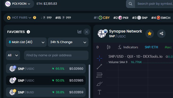 SynapseNetwork_'s tweet image. And what’s that? 🥳📈 

$SNP in TOP3 trending coins on @0xPolygon according to @DEXToolsApp  🤩 
Next challange ➡️ TOP 1 

We count on you #SynapseWarriors!