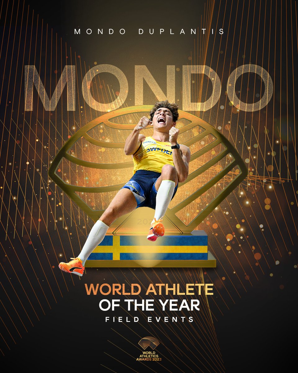 World Athlete of the Year - Men’s Field 👑 @mondohoss600 🇸🇪 is your World Athlete of the Year for field events 👏 #AthleticsAwards