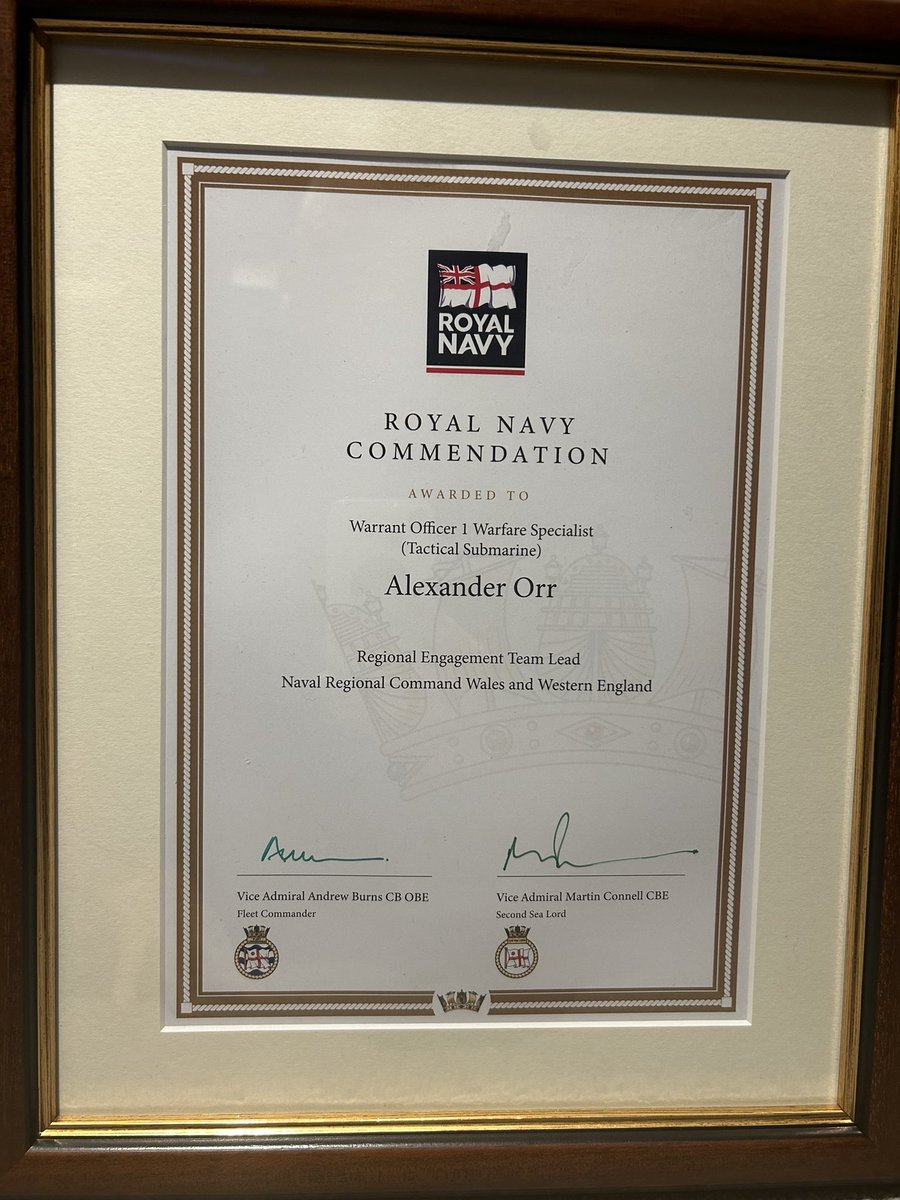Alex Orr (@alexorr81) on Twitter photo As my time in the <a href="/RoyalNavy/">Royal Navy</a> is coming to a close, I was pleased to be invited and receive a Commendation award from the Second Sea Lord and Fleet Commander, it has put a lovely finishing touch to my memorable career. <a href="/BrigJkFraserRM/">Brigadier Jock Fraser Royal Marines</a> As my time in the <a href="/RoyalNavy/">Royal Navy</a> is coming to a close, I was pleased to be invited and receive a Commendation award from the Second Sea Lord and Fleet Commander, it has put a lovely finishing touch to my memorable career. <a href="/BrigJkFraserRM/">Brigadier Jock Fraser Royal Marines</a>