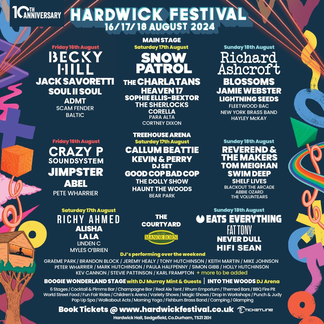 We are so excited to announce we’ll be playing the main stage at @HardwickLiveUK next year. Tickets on sale now, hope to see you there! SP.x