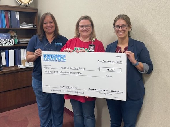 Congratulations to Ms. Shana Creel from <a href="/HcpsYates/">Yates Elementary School</a> on receiving an Environment Education Grant Award from the Florida Association for Water Quality Control! 🥳👏

The grant will go toward purchasing weather sensors, allowing students to collect data to help predict weather. 🌦