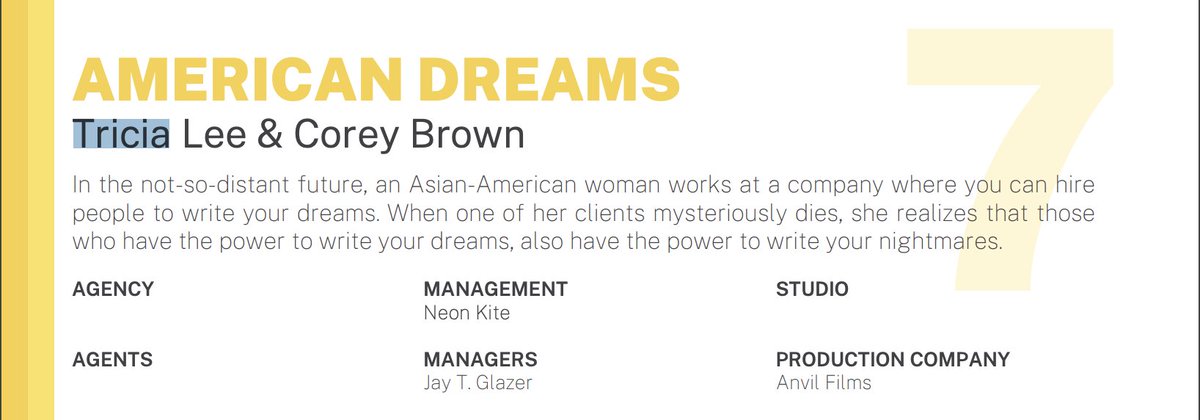 So honored to be on THE #BlackList2023 with <a href="/Coreyrsbrown/">Corey Brown</a> for our script AMERICAN DREAMS!! Thank you <a href="/theblcklst/">The Black List</a> &amp; <a href="/franklinleonard/">Franklin Leonard</a>!