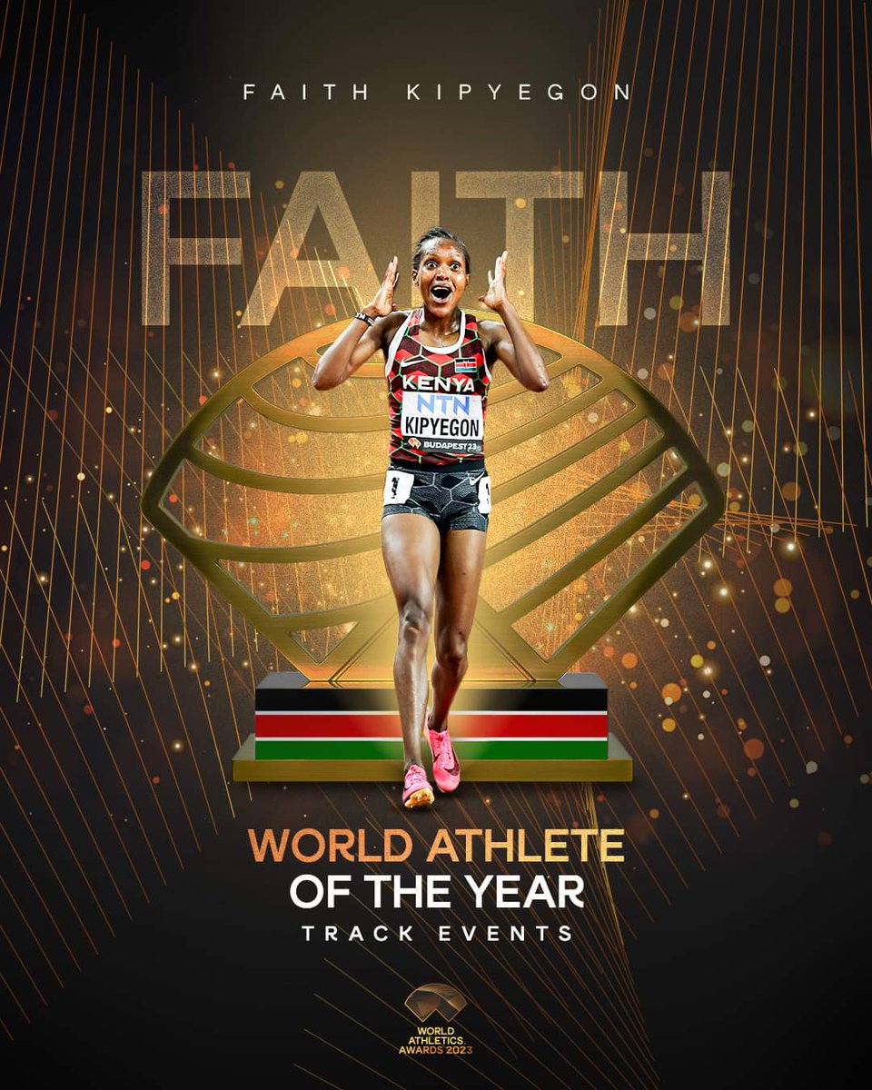 Well done Faith Kipyegon. Hats off. Truly deserved. Easily the top athlete of 2023 across the globe. Keep shining Champ.