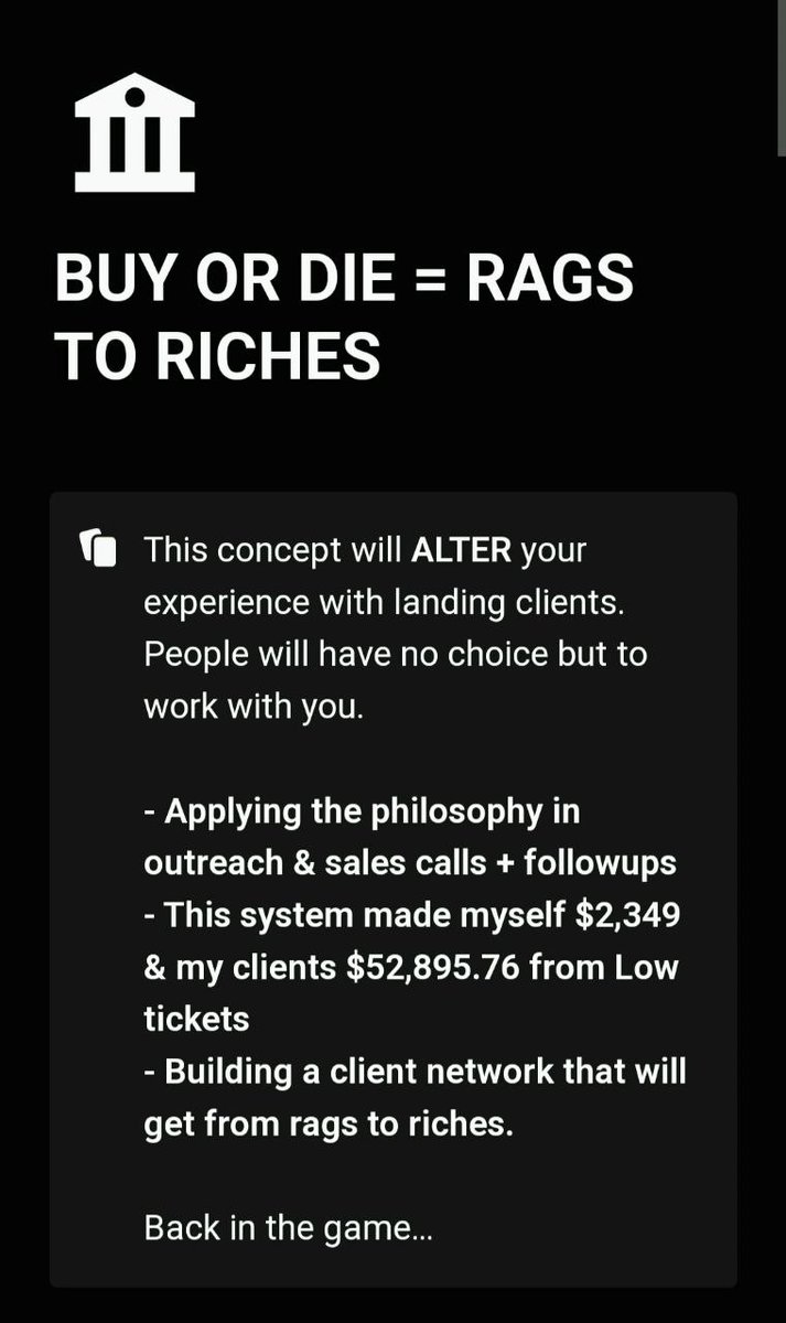 onlygreatmoves's tweet image. "Everyone's uninterested in my product"😡

I Gotchu.

I just packaged a BUY OR DIE Guide that made me &amp;amp; my clients $52,892.

This has EVERYTHING you need to FORCE your prospect to be interested.

Like + Repost &amp;amp; comment "G" and I will send it for FREE. 

(Must be following)