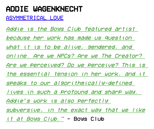 BoysClubWorld's tweet image. we love @wheresaddie and her incredible body of work SO MUCH