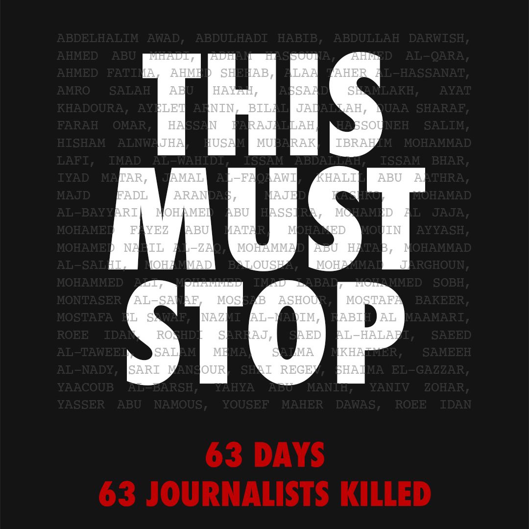 800+ journalists and media workers demand an end to the killing of journalists in Gaza and the wider region. For more information on how to sign on and get involved, visit: forourcolleagues.medium.com/statement-8113… @4ourcolleagues #thismuststop