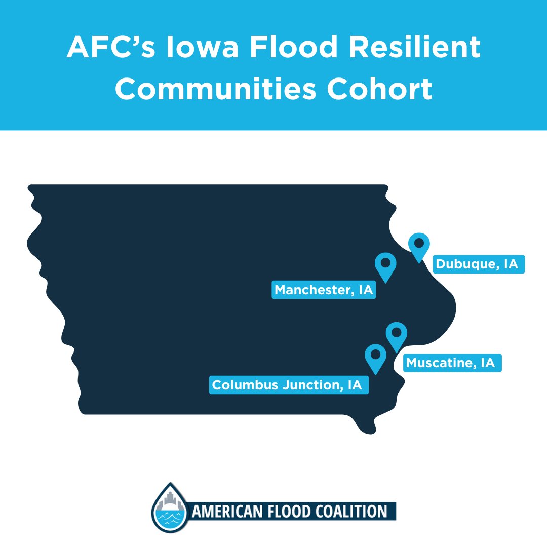 Iowa knows firsthand the impact of flooding on our communities. That's why we're excited to partner with the @floodcoalition in developing the Iowa Flood Resilience Communities Cohort. #FloodResilientIowa floodcoalition.org/press/iowa-coh…