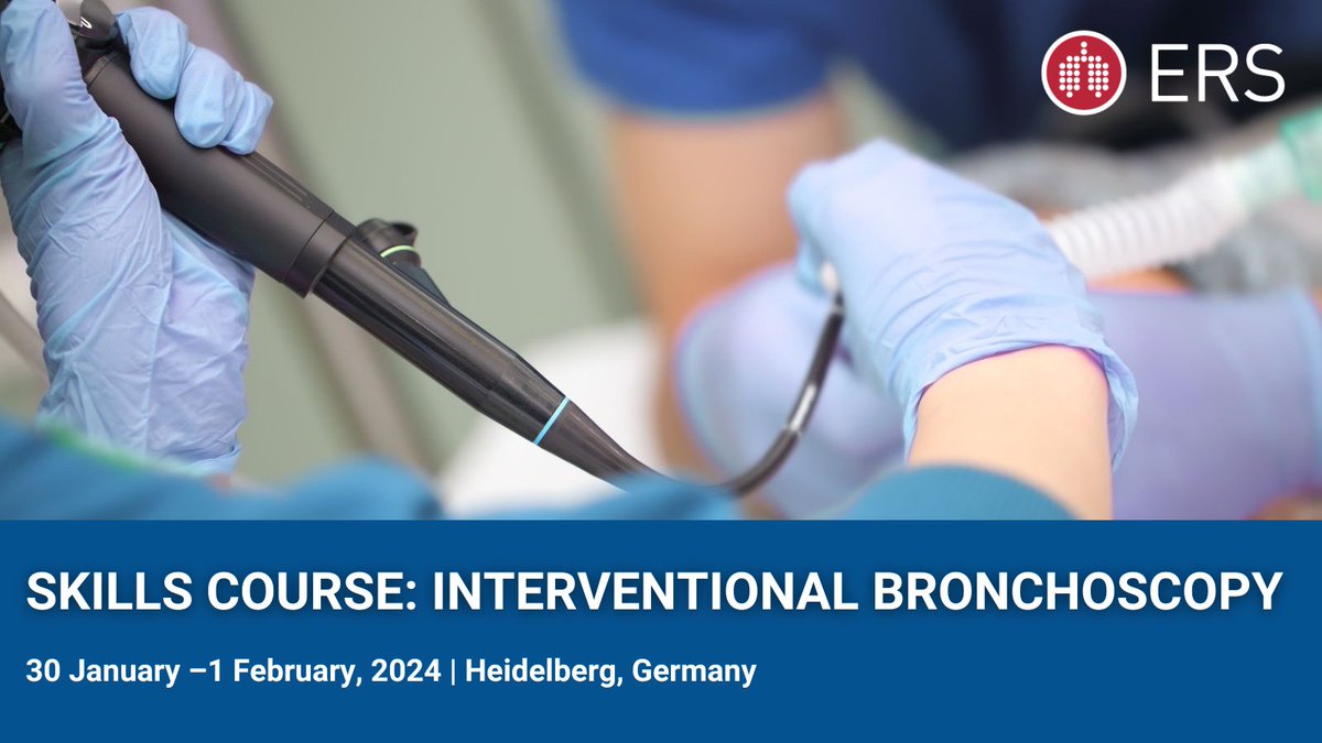 Register now for the upcoming Skills course: Interventional bronchoscopy This course will take place from 30 January- 1 February, 2024 in Heidelberg Germany. Limited spaces available! Secure your seat: ersnet.org/events/skills-…