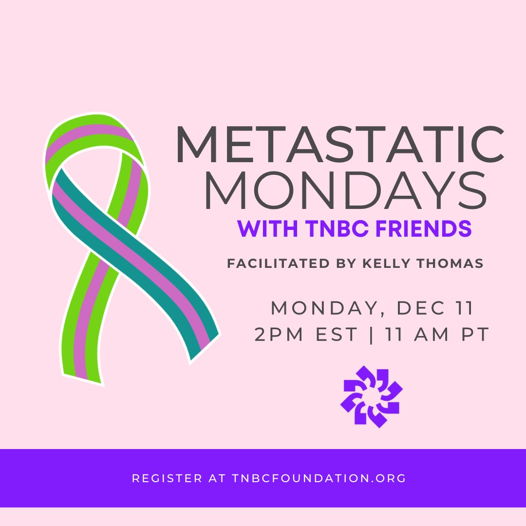 Join us today at 2pm EST, 11am PT for #MetastaticMondays 👩‍💻💜 Never recorded and always a safe space to share! #mtnbc #metastaticbreastcancer #tnbc