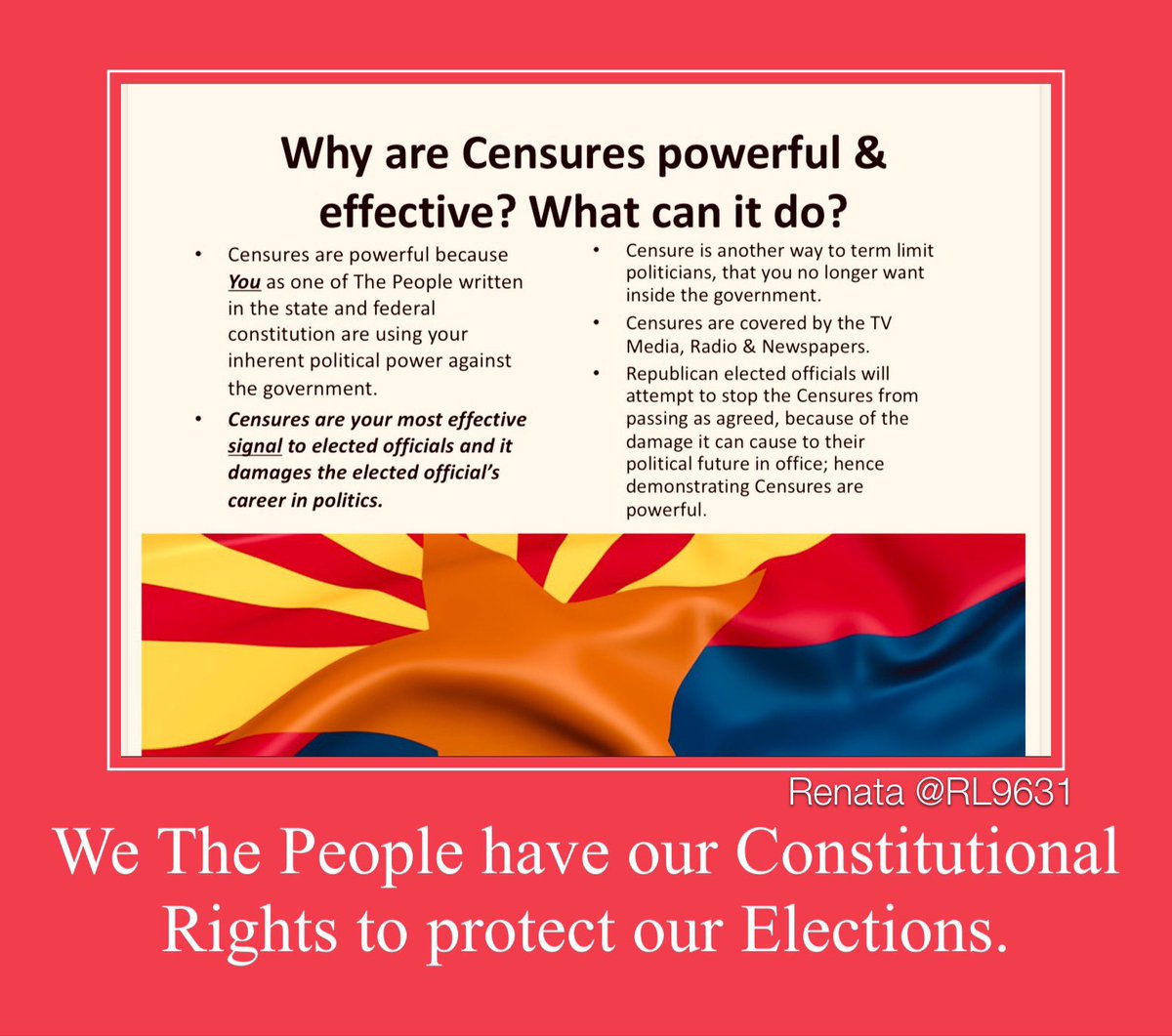 RL9631's tweet photo. Get involved with your district GOP office. Sign up for the Precinct Committeemen or Committeewomen position and you got the right to CENSURE all of the legislators who are not listening to their constituents requests for a fair and transparent elections.

💥BAN all electronic voting machines.
💥Picture ID, Voters Registration Card and Citizenship verification must be completed at the time to vote.
💥One day election. 
Done.✅ 

ACCOUNTABILITY. 

The 2024 Presidential Election is around the corner…
And do you believe, if we don’t make any changes as RINOS and Dems want us to believe, 
that we will have a FAIR ELECTION? 
Think about that for a minute or so….
Here’s my answer: NO. 
TAKE ACTIONS NOW. 
This is not a joke, but it’s a civic duty to make sure that our country has an honest and fair elections.
