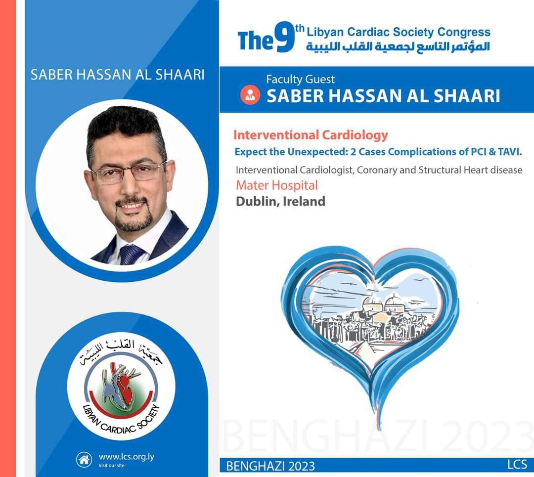 #CARDIOLIBYA 2023

Speakers Snapshot 

Dr. Saber Al-Shaari 

Topic:
      - Expect the Unexpected: Two Cases of PCI &amp; TAVI Complications