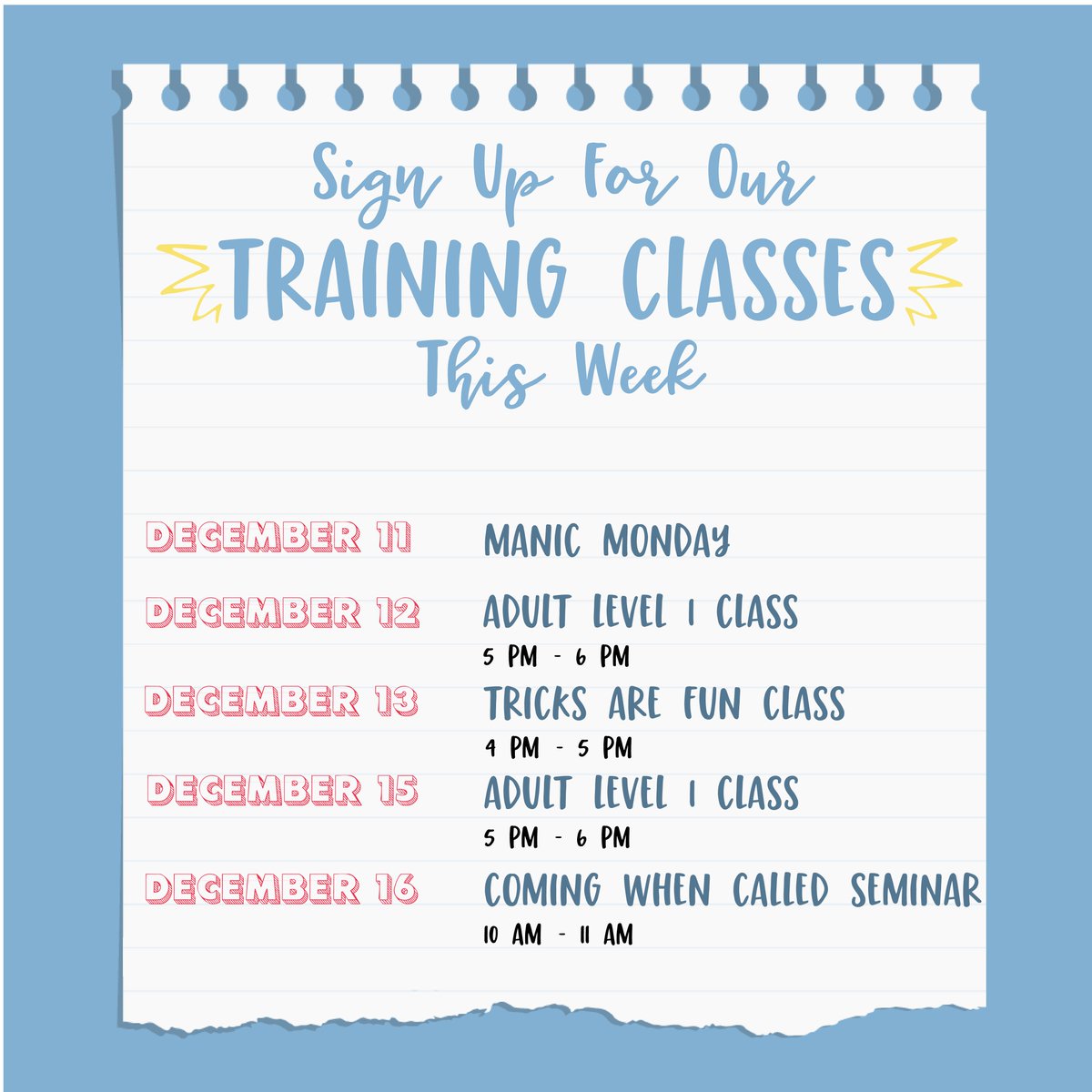CampBowWowLaf's tweet image. We&apos;ll have a fetchin&apos; good time at Training Classes this week!🐶

Please give us a call to sign up!
☎️ 337-237-3647

#CampBowWowLafayette #DoggyDaycareAtItsBest #TrainingClasses