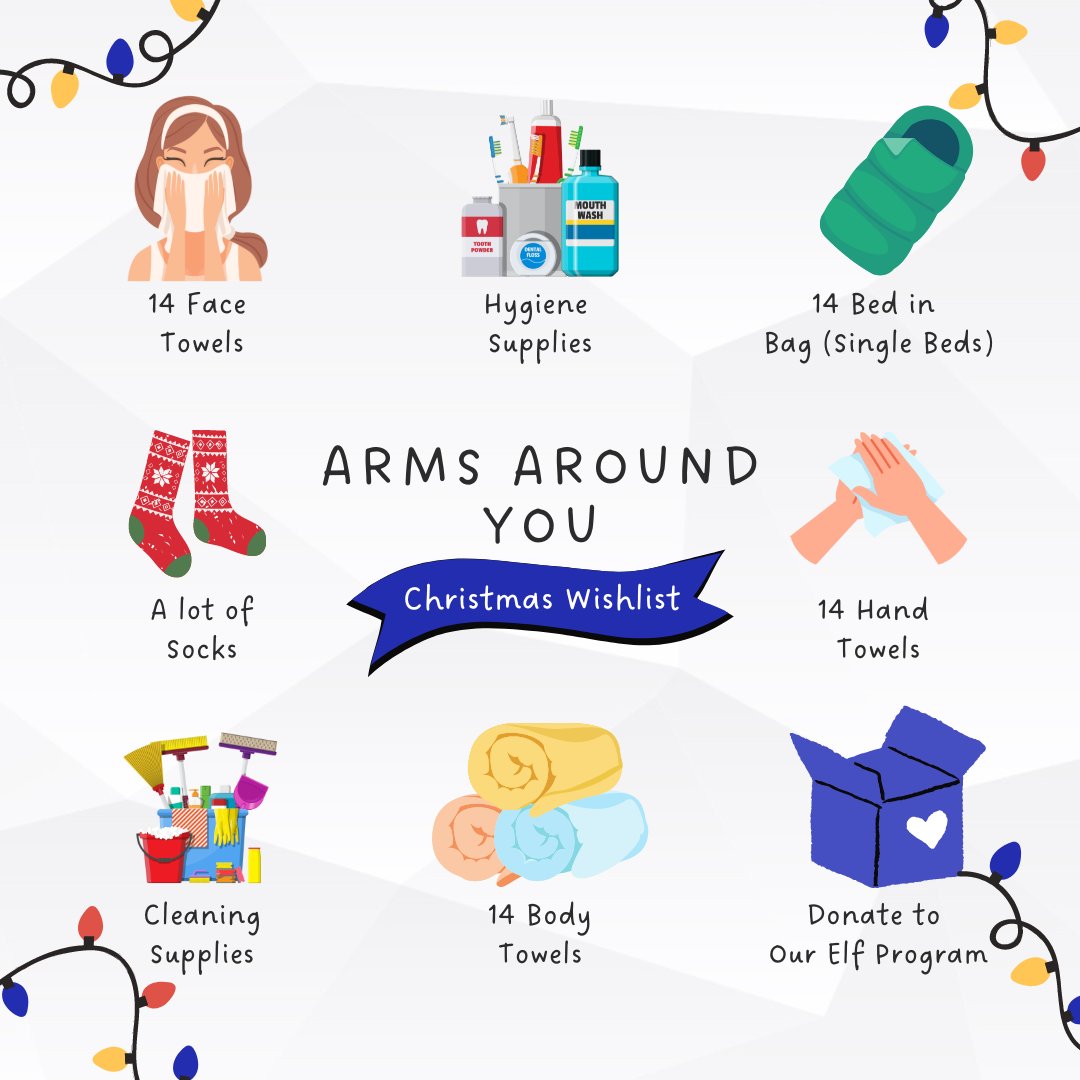 🎄✨ This Christmas, let's wrap our loved ones in warmth and comfort!  Join hands with us to spread joy and check off these boxes of love! 💖 Together, we can make this season brighter for those in need. 🤝 

#ChristmasWishlist #SpreadLoveAndJoy #AAY206 #GivingChristmas