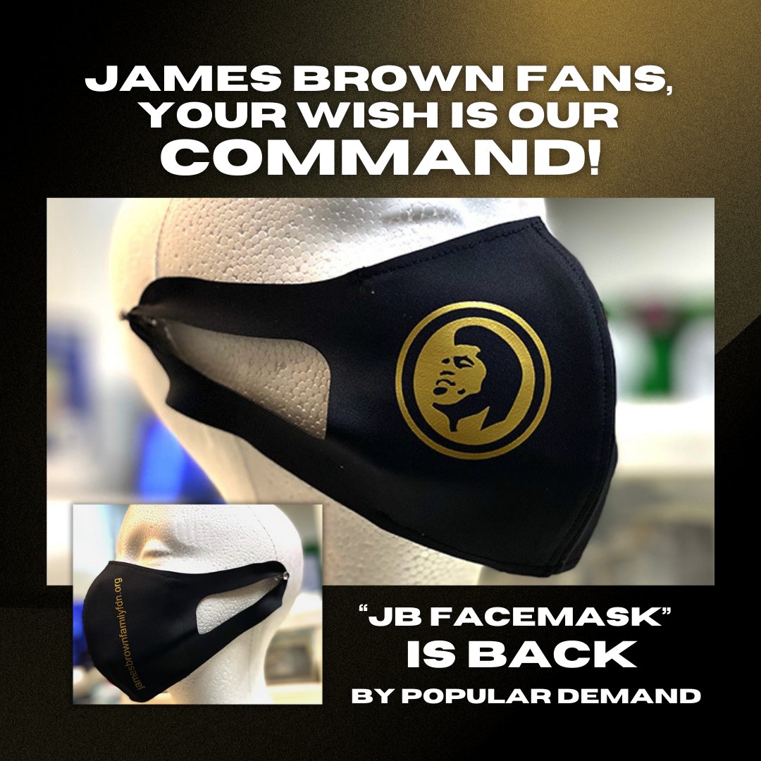 JamesBrownFF's tweet photo. Back by popular demand! Get your James Brown face masks now, because the funk never goes out of style. Grab yours before they're gone again! 🎤🕺
https://t.co/aMFwOv5xRD
#JamesBrownStyle #FunkyFaceMask https://t.co/NBbMy5HdOb