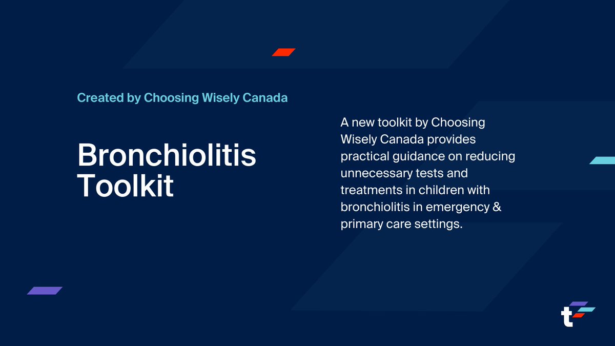 A new toolkit by @ChooseWiselyCA provides practical guidance on reducing unnecessary tests and treatments in children with bronchiolitis in emergency & primary care settings. Find out why less is best for bronchiolitis: bit.ly/cwc-bronchioli…