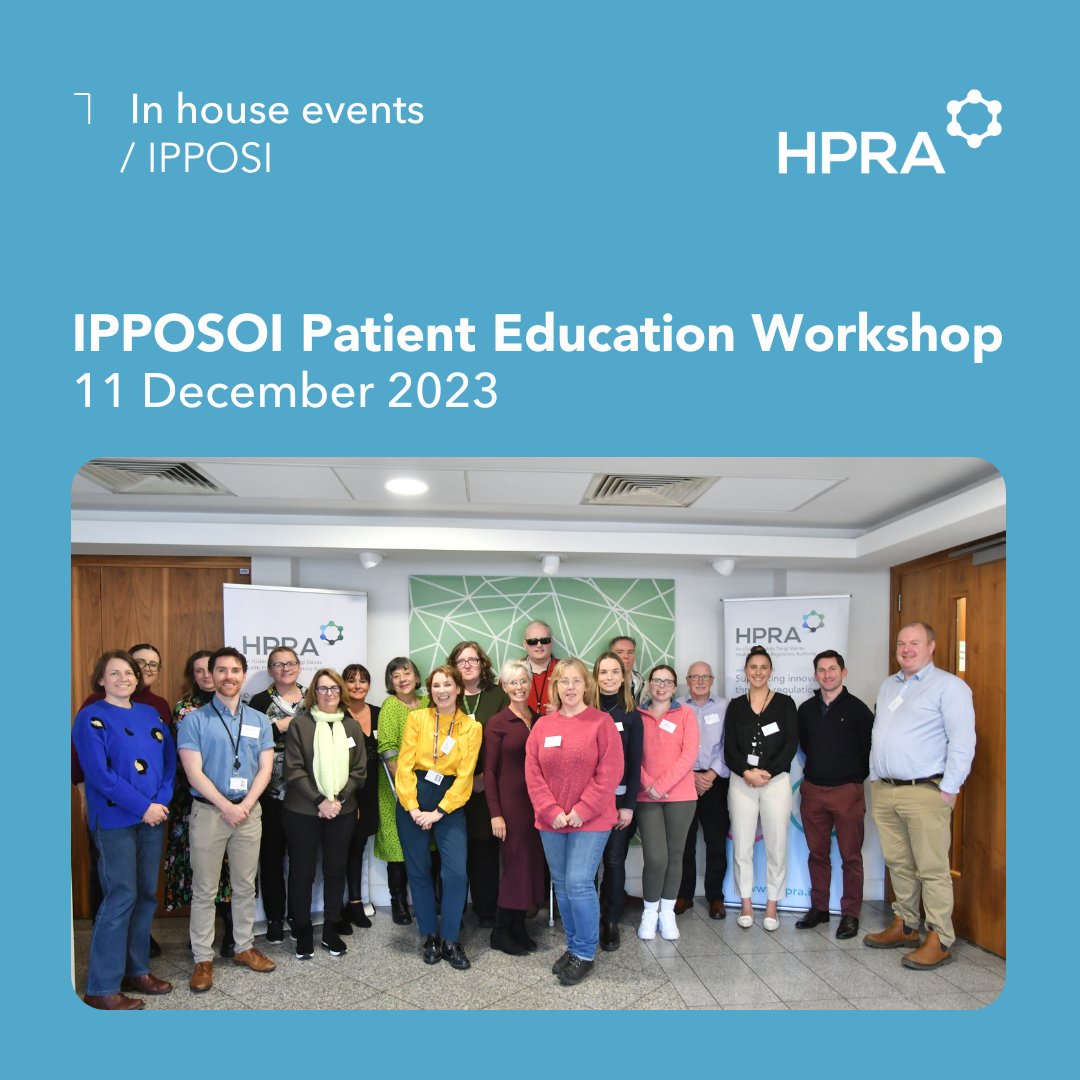 We were delighted to welcome students from the @IPPOSI Patient Education Programme to the our offices today for a workshop on Regulatory Affairs for Human Medicines. The HPRA is pleased to be part of the programme again as an Education Partner, delivering a module on the…