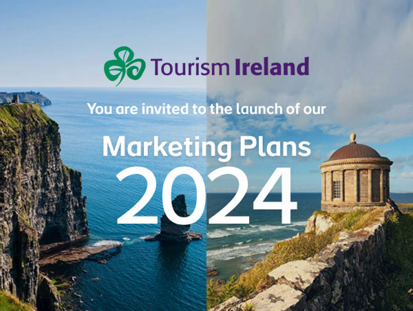 @TourismIreland will launch its 2024 Marketing Plans and Overseas Business Exchange in Dublin on 9th January & Belfast on 11th January bit.ly/47O69pV Register for Dublin here bit.ly/3GXe4W9 Register for Belfast here bit.ly/48bDcUn