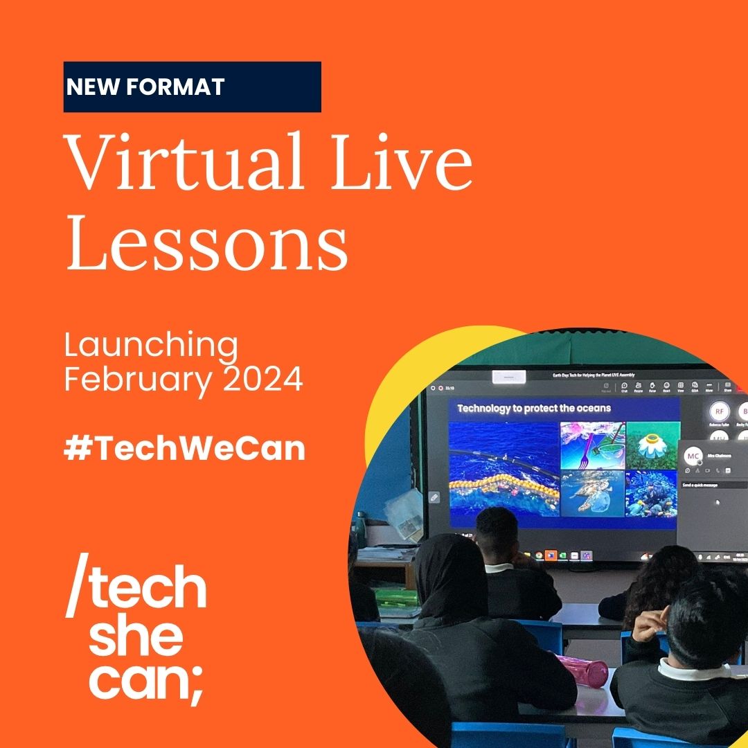 Tech She Can (@tech_she_can) on Twitter photo We're excited to announce the launch of virtual 'live lessons' in 2024! Join us to celebrate <a href="/safeinternetday/">Safer Internet Day</a>, <a href="/CareersWeek/">National Careers Week</a> & <a href="/ScienceWeekUK/">British Science Week</a>. We'll
🤖 demystify AI,
🚀explore outer space and
⚽delve into the world of wearable tech!
👩👧 Age 7-11 & 11-14 ✏️ow.ly/jgpk50QhuRk We're excited to announce the launch of virtual 'live lessons' in 2024! Join us to celebrate <a href="/safeinternetday/">Safer Internet Day</a>, <a href="/CareersWeek/">National Careers Week</a> & <a href="/ScienceWeekUK/">British Science Week</a>. We'll
🤖 demystify AI,
🚀explore outer space and
⚽delve into the world of wearable tech!
👩👧 Age 7-11 & 11-14 ✏️ow.ly/jgpk50QhuRk