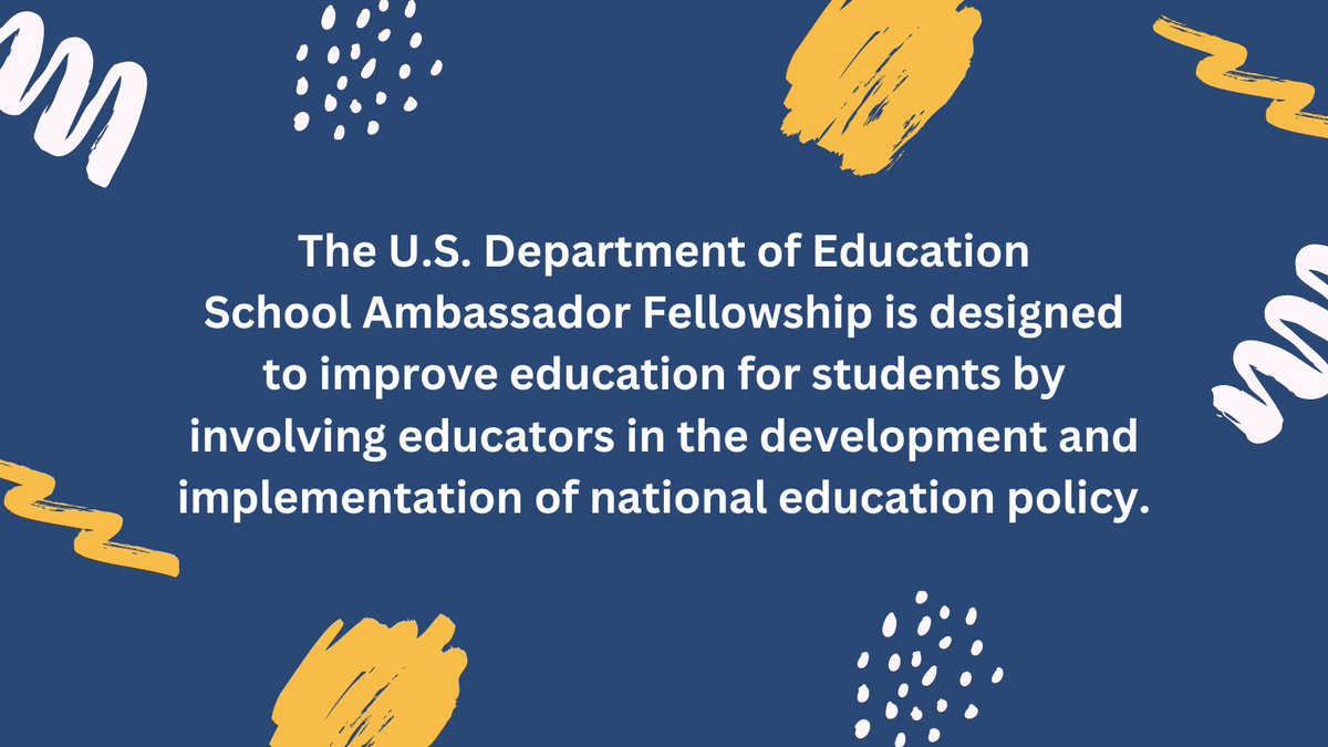 The @usedgov School Ambassador Fellowship application window is now open! oese.ed.gov/offices/office…