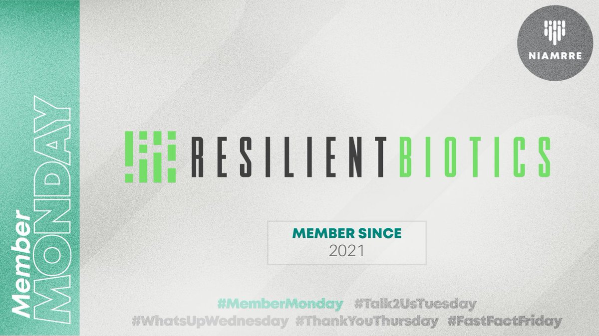 Resilient Biotics develops innovative microbiome products that eliminate disease, reduce antibiotic resistance, and contribute to overall understanding of how the microbiome can promote host health and well-being. Thanks for being a member! #MemberMonday