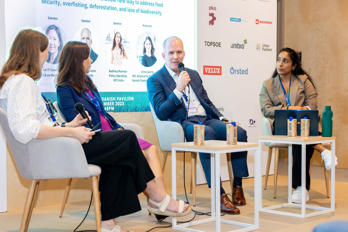 CEO, David Henstrom hosting the panel at #COP28 this past weekend: 'Brewing Protein Represents a Whole New Way to Address Food Security, Overfishing, Deforestation, and Loss of Biodiversity' 🌱👍 A great weekend was had by all!