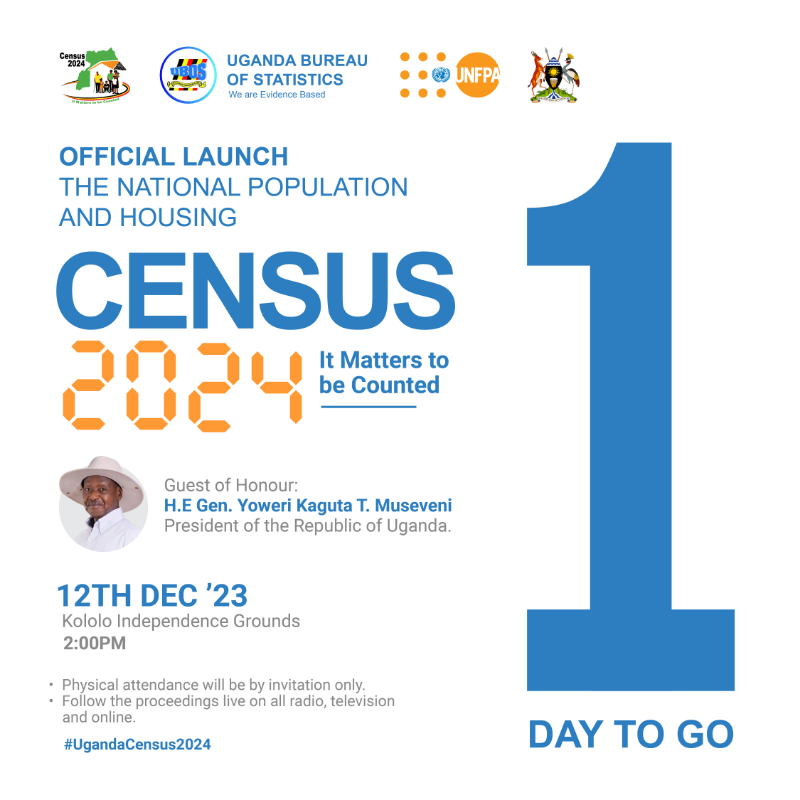 UNFPAUganda's tweet image. D-1 to Census 2024!⏱️
This historic day marks the 6th Post-Independence Population &amp;amp; Housing Census (#NPHC) in Uganda &amp;amp; the first digital one! UNFPA is proud to support the government in this crucial endeavor.  #UgandaCensus2024 #Census #DigitalCensus