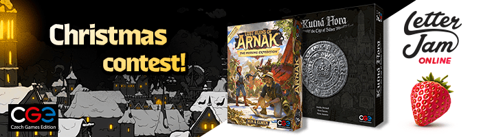 czechgames's tweet photo. The Christmas BGG contest is back! ๐๐
Can you solve the festive puzzles about our 2023 releases Lost Ruins of #Arnak: #TheMissingExpedition ๐งญ,ย #KutnaHora: The City of Silver ๐ช, and #LetterJam Online ๐?
Go ahead and donโt be afraid to consult the gamesโ BGG pages! Itโs well worth it, as the winner will get all the new titles! ๐คฉ
Join here until Sunday, December 17. ๐
https://t.co/gC6MgkXWdh