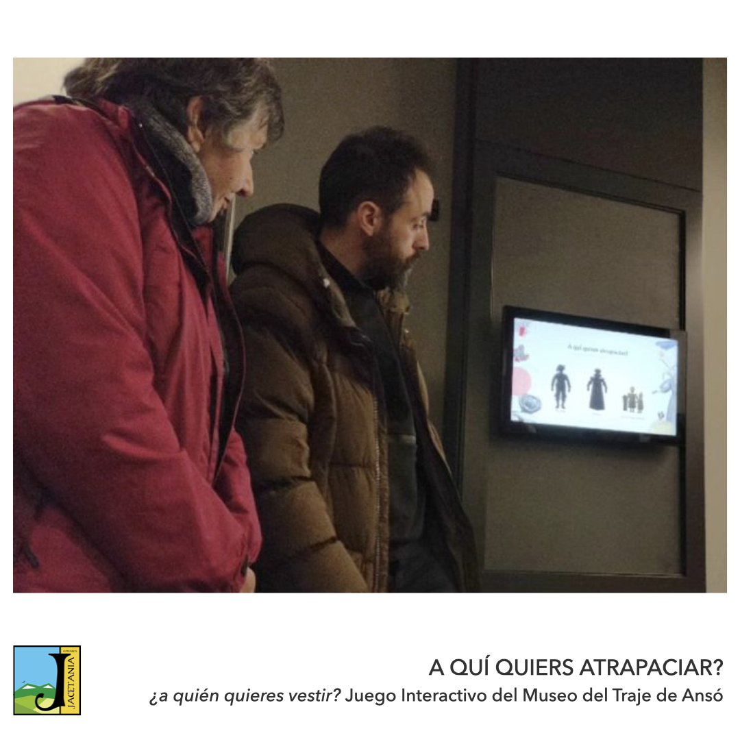 𝙹𝚄𝙴𝙶𝙾 𝙸𝙽𝚃𝙴𝚁𝙰𝙲𝚃𝙸𝚅𝙾 "a quí quiers atrapaciar?" (¿a quién quieres vestir?) del Museo del Traje de #Ansó.

Acoge los trajes ansotanos y una colección de fotografías antiguas 

#Jacetania #ComarcadelaJacetania