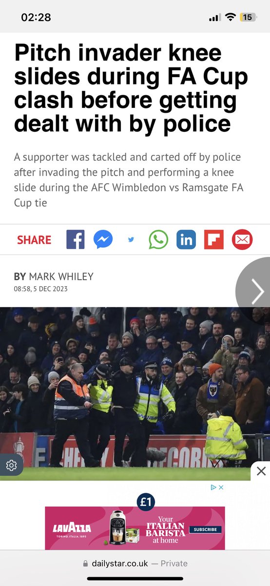 wot_b's tweet photo. AFC Wimbledon (A)

What a day. What an experience.

#Ramsgate #FACup #Pitchinvasion #AFCWimbledon https://t.co/u7DGdPDL5K
