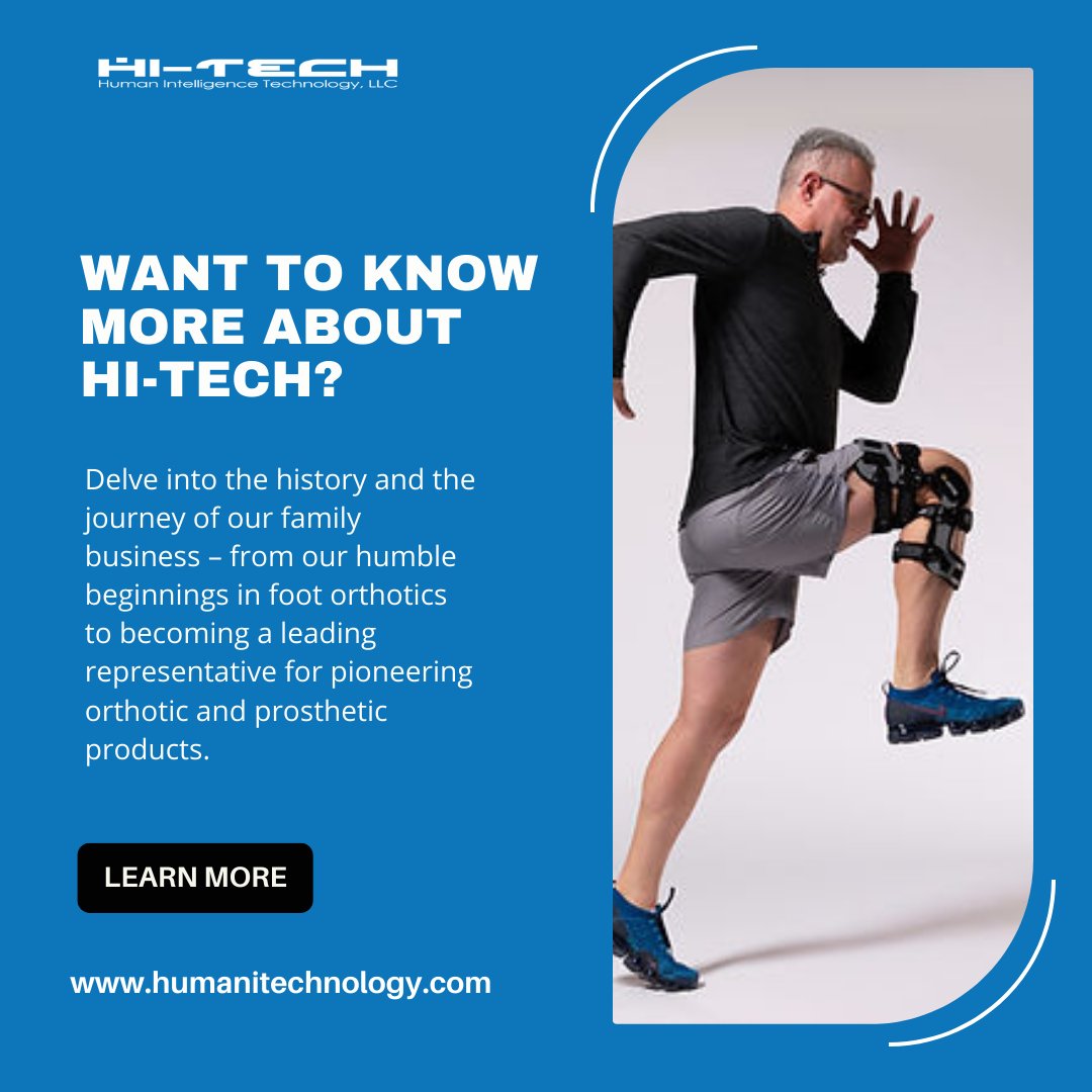 Want to know more about Hi-Tech – from our humble beginnings in foot orthotics to becoming a leading representative for pioneering orthotic and prosthetic products. Click the link to learn more! #OrthoticsAndProsthetics #ManufacturersRep #HiTechLLC bit.ly/46IRxH7