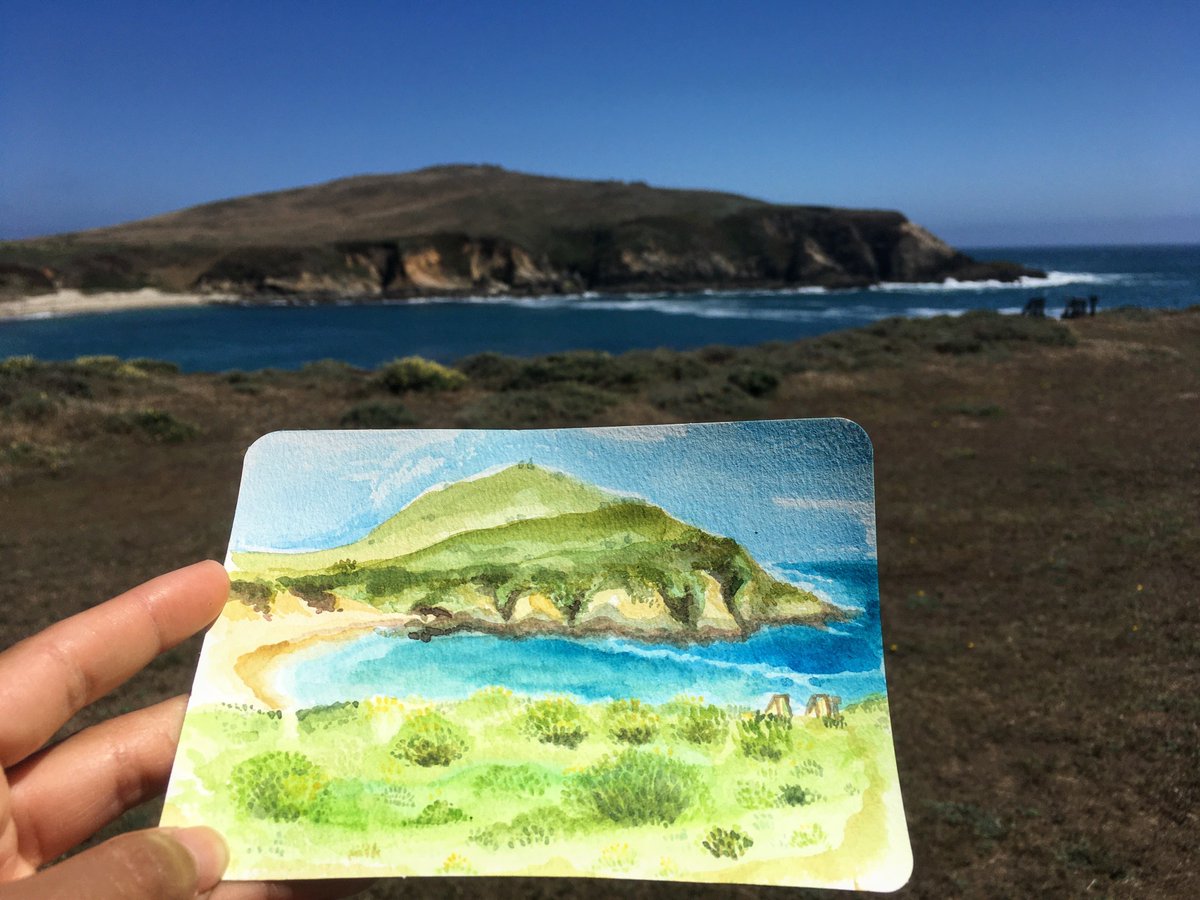We love the way this painted postcard captures the beauty of the Bodega Marine Reserve! Jacquie Rajerison (<a href="/ucdavis/">UC Davis</a> Class of '21) created it while working with the Sanford Lab in the summer of 2022.