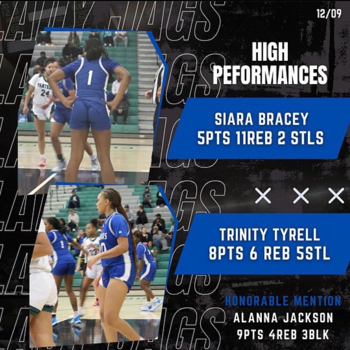 12/9 vs. dixie game stats!