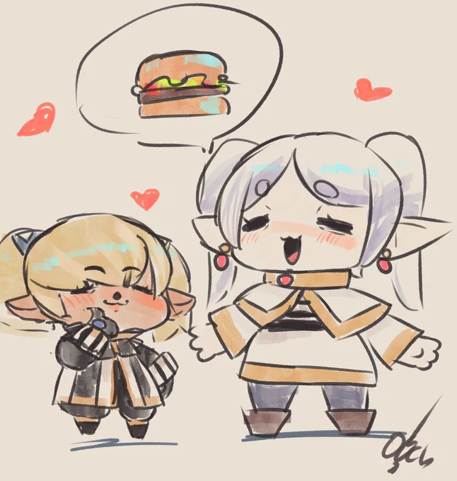 Frieren and Shantotto (This hag to hag Burger convo is not to scale) #rkgk rta 