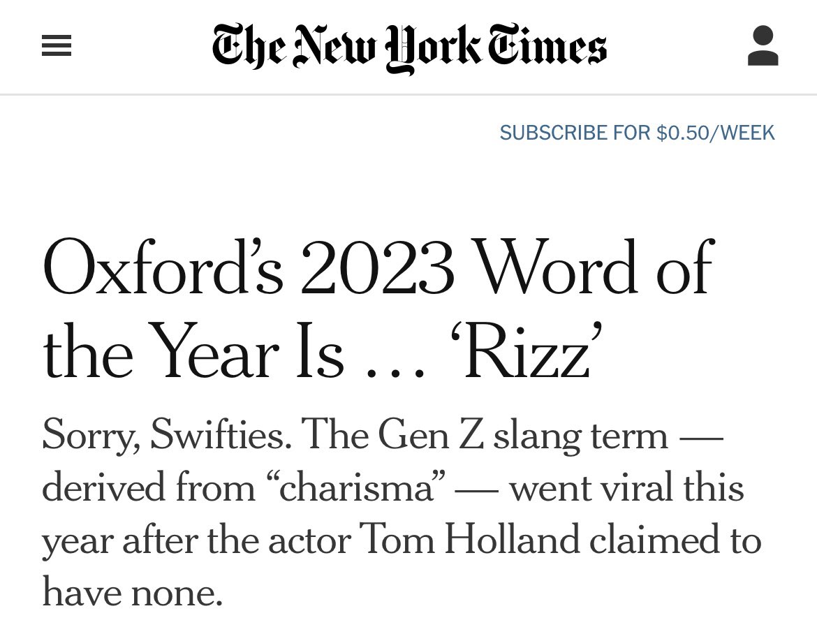 rizzcoineth's tweet photo. Oxford has chosen Rizz as the Word of the Year for 2023.

-LAUNCHING: TODAY 11PM UTC 

•Links
Website: https://t.co/iQp2OA42K5
TG: https://t.co/vKz9ZiiEB8
Twitter: https://t.co/19gxhYjAGz 
Word of the year: https://t.co/iUBZ6PH5vY

#Rizz #Riszzcoin #WOTY2023 #Ethererum https://t.co/3hTR68Qb4P