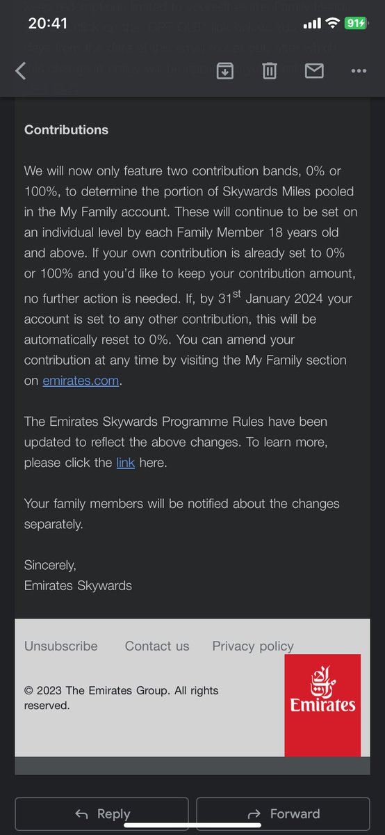 WakemanStuart's tweet photo. @emirates @EmiratesSupport Can you please explain this decision - Why would you remove the 25%, 50% options. It makes no difference to you and only an inconvenience to members. https://t.co/CTE9MZubtr
